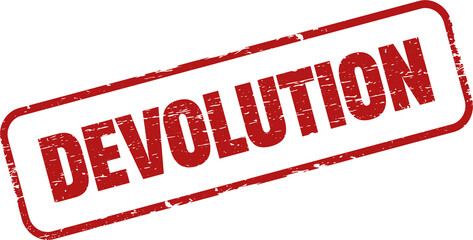 Poster - Devolution square grunge stamp