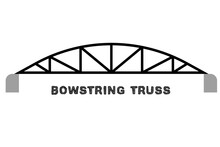 Steel Frame Bridge In Profile And The Inscription "bowstring Truss" At The Bottom
