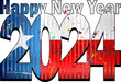 Happy New Year 2024 with Texas flag inside - Illustration,
2024 HAPPY NEW YEAR NUMERALS