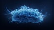 A blue smoke brain on black background