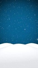 Wall Mural - Concept winter snow landscape with snowfall vertical animation.