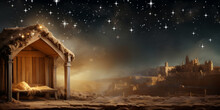 Empty Manger With Comet Star