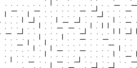 Wall Mural - Abstract modern minimal black and white geometry array grid of thin lines and dots, monochrome pattern texture background