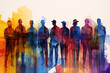 © Alexander - group of people watercolor illustration, generative ai