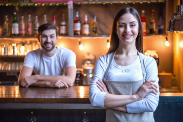 Wall Mural - Beautiful young baristas