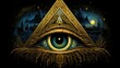 Eye of Providence. An eye enclosed in a triangle. generative AI