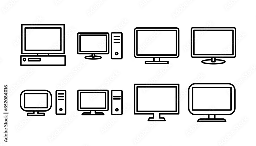 Computer icon vector. computer monitor icon.