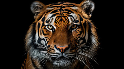 Portrait of a Tiger with a black background