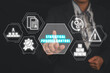 © Satori Studio - Statistical process control concept, Business woman hand touching statistical process control icon on virtual screen.
