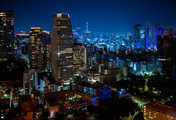 Poster - Skyscrapers and highways through Minato, Tokyo, Japan