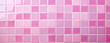 © PETR BABKIN - mosaic of pink ceramic tiles, bathroom interior. Generative Ai