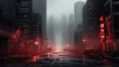 Futuristic Cityscape Overrun by a Mysterious Virus
