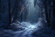 forest in the night, Generative AI