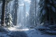 forest in winter, Generative AI