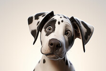 Great Dane On A White Background Closeup. Adorable Animal Portrait. Generated By Generative AI.
