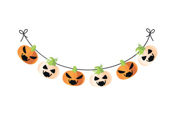 Canvas Print - halloween garland pumpkins