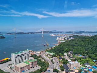 Wall Mural - This is downtown Mokpo, where Mokpo Bridge is located.