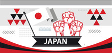Japan National Day Banner With Japanese Flag Colors Theme Background, Professional Creative Banner Design..eps