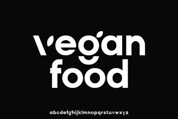 Wall Mural - unique modern bold sans serif vegan food alphabet display font vector