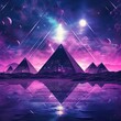 Abstract synthase background with pyramids