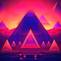 Poster - Abstract synthase background with pyramids