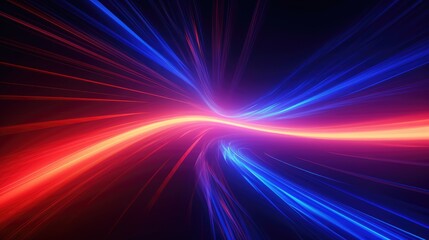 Wall Mural - Abstract neon background speed effect, AI generated Image