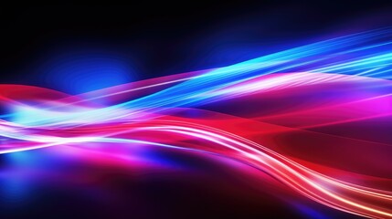 Wall Mural - Abstract neon background speed effect, AI generated Image