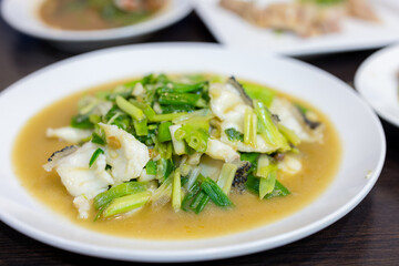 Canvas Print - Asian fish fry with vegetable