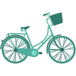 Digital png illustration of green bicycle on transparent background