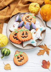 Wall Mural - Multicolored Halloween homemade cookies