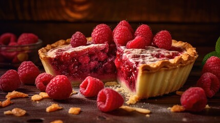 Wall Mural - Raspberries pie