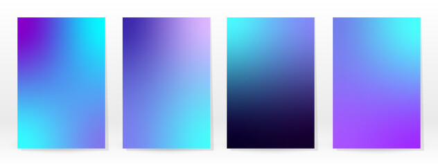 Wall Mural - Minimal Poster. Pastel Soft. Blue Gradient Set.