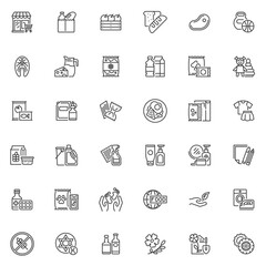 Wall Mural - Supermarket Departments line icons set