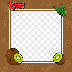 Wall Mural - Kiwi fruit photo frame cover background design