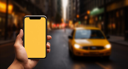 Wall Mural - A taxi service that has a mobile app