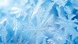 Frost Crystals macro photography. Cold frozen feeling, concept of the winter season. Texture or wallpaper from macro photography.