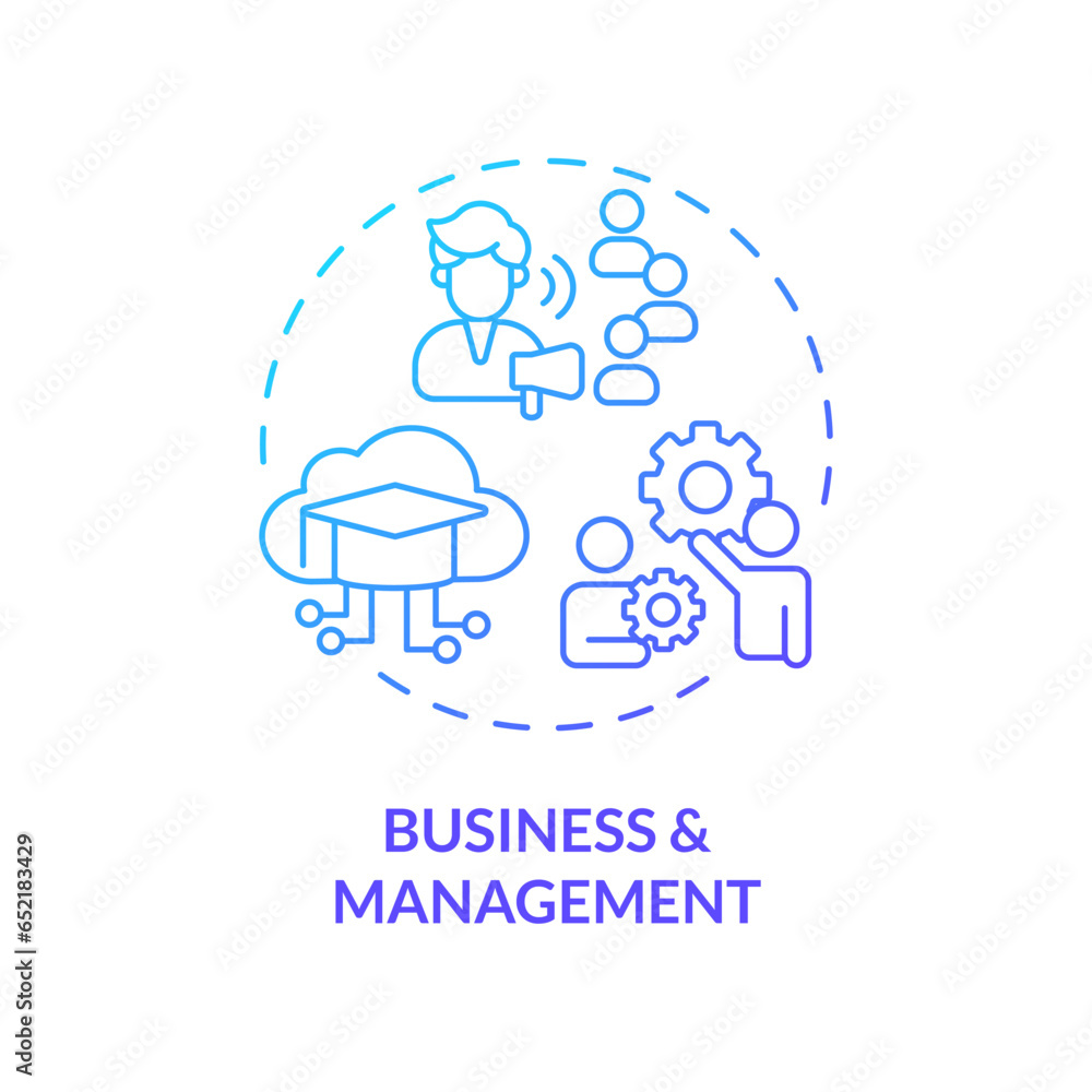 2D gradient icon business and management concept, simple isolated ...