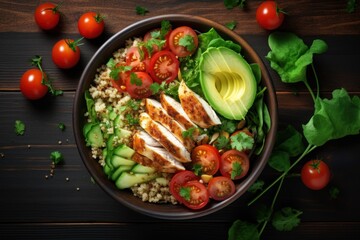 Wall Mural - Avocado, Tomato, and Chicken Bowl