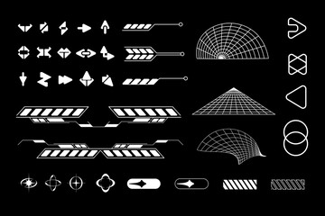 Wall Mural - futuristic sci fi interface element hud technology frame graphic vector design template