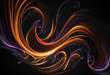 Wall Mural - Glowing wave smoke veil color swirl neon curve