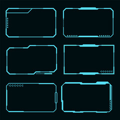 Wall Mural - vector frame futuristic technology set hi tech element. hud focus sci-fi square shape design.