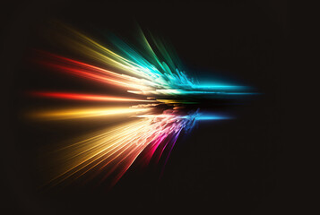 Wall Mural - Color rays light motion defocused neon laser beam