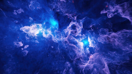 Wall Mural - Night sky with space nebula, glowing stars and magical galaxy
