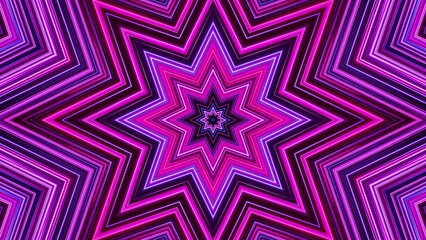 Sticker - Star shaped pattern with purple and blue center. Kaleidoscope VJ loop.