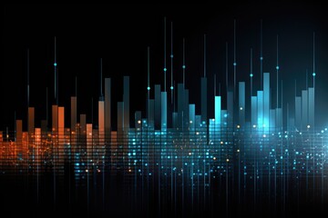 Fototapete - Graph and chart for business presentation