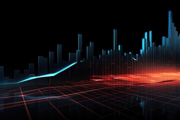 Fototapete - Graph and chart for business presentation