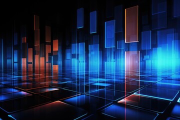 Fototapete - Graph and chart for business presentation