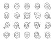 Facial icon set. It included face, cosmetic, plastic surgery, skin, and more icons. Editable Vector Stroke.
