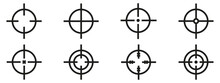 Target Icons Set. Gun Target, Focus, Crosshair, Reticle, Viewfinder..