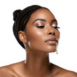 © Karl Mathew - black beautiful woman with hair, isolated on white background